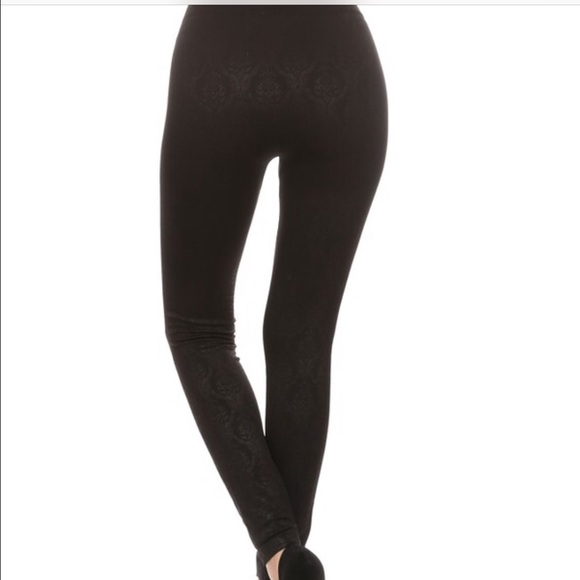 New High Waist Tummy Tuck Print Fleece leggings - Picture 3 of 4