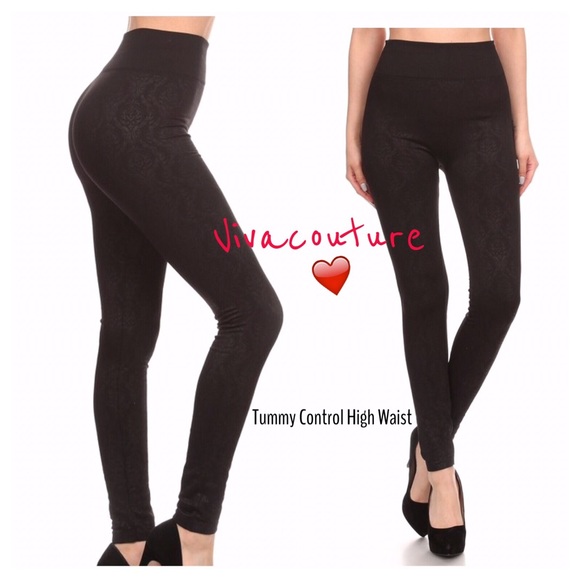 New High Waist Tummy Tuck Print Fleece leggings - Picture 4 of 4