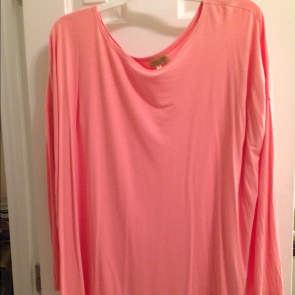 Peach colored long sleeve Piko shirt