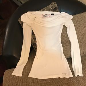Women's XS Guess white off the shoulder shirt