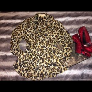 MICHAEL KORS leopard button down • 6P • ✨