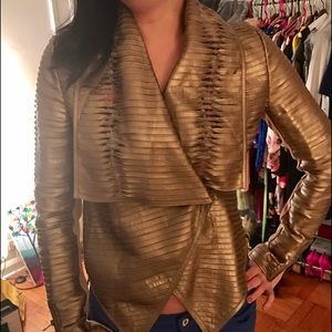 Genuine Leather Gold Jacket