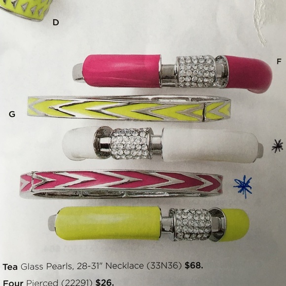 LIA SOPHIA "ZENITH" SILVERFUCHSIA STRETCH BRACELET - Picture 2 of 4