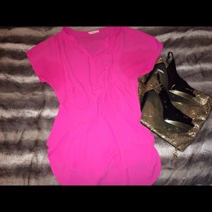 Super stylish chiffon pink blouse • L • no trades✨