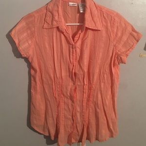 Short sleeve salmon button down