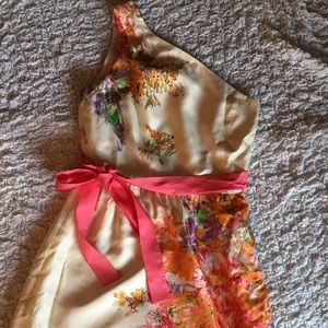 One shoulder silk dress