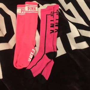 VS Pink knee length socks