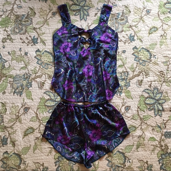 Vintage 90s floral lingerie set - Picture 2 of 4