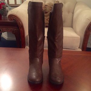 Brown knee high boots