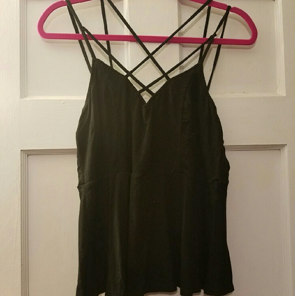 Peplum strappy tank