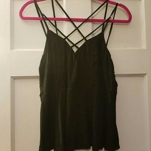 Peplum strappy tank