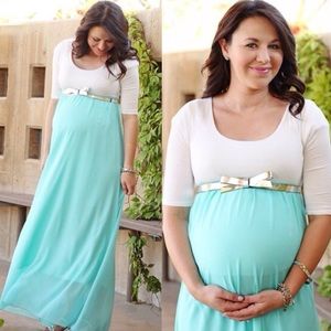 Pink Blush Maternity Blue Maxi Dress