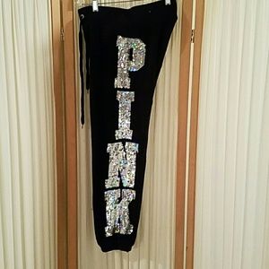 PINK Victoria Secret sweat pants with sequins