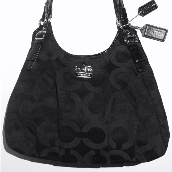 Coach Madison OpArt Black Shoulder Bag