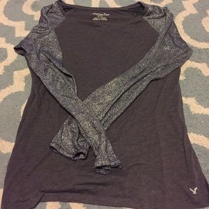 American Eagle shimmer long sleeve shirt