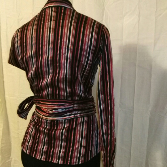 Apt. 9 small striped wrap blouse - Picture 3 of 4