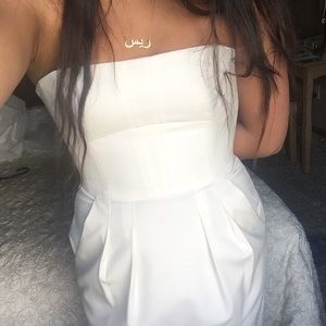 Bcbg white bustier strapless dress corset