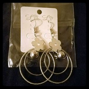 Ball & Flower Double Hoop Earrings
