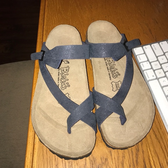 New with out tags blue Birkenstock Birkis sandals
