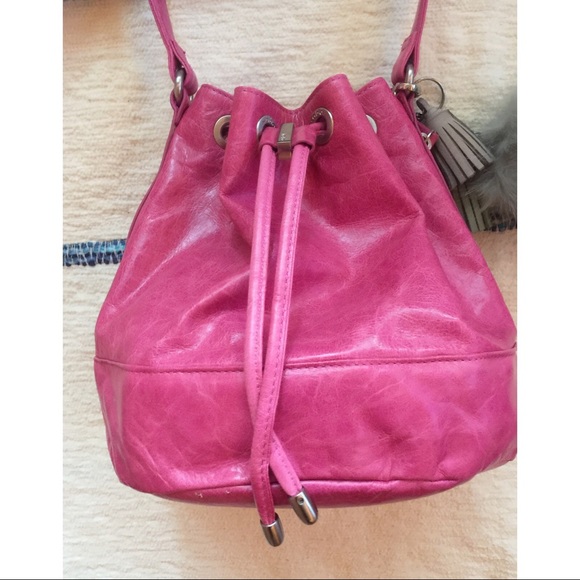 HOBO Pink Leather Bucket Bag - Picture 3 of 7