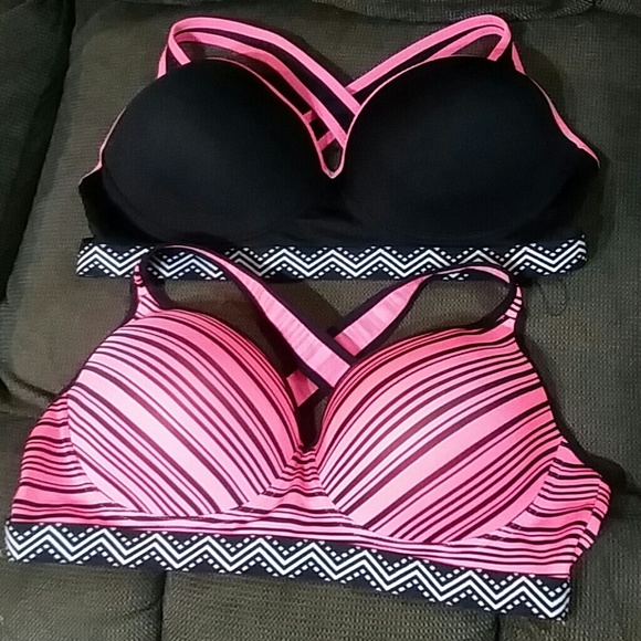 Two sports bras cross back size 40C