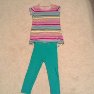 Xhilaration girls PJs. Top w/ Capri leggings.