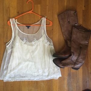 American Eagle Elegant Lace Tank