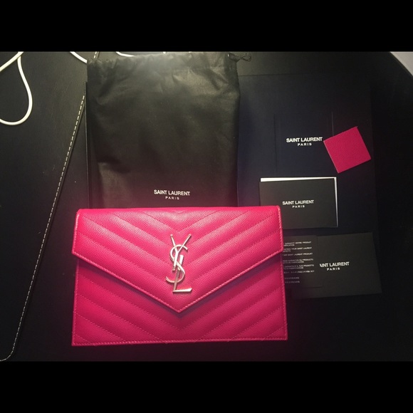 MONOGRAM SAINT LAURENT ENVELOPE CHAIN WALLET - Picture 1 of 4