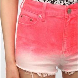 BDG Pink Tie Dye High waisted shorts
