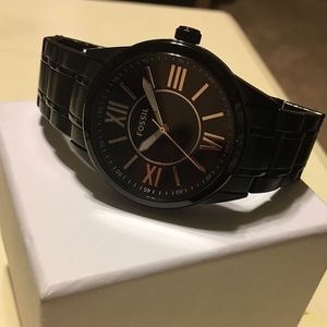 Men's black fossil watch