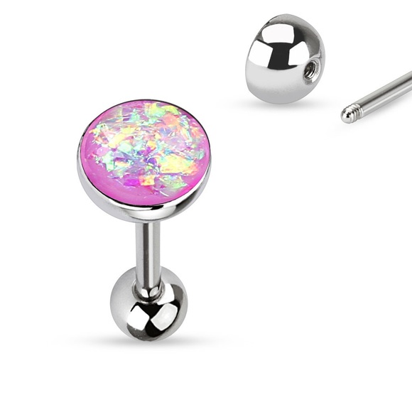 SALE NWOT 14g Pink Fire Opal Tongue Ring