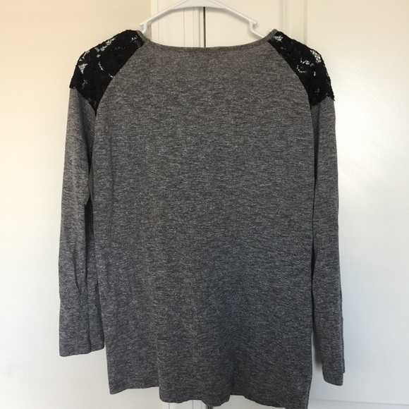 Lace shoulder long sleeve top - Picture 4 of 4