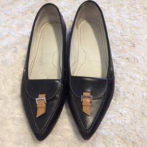 Tod's black flats with stud detail, size 8