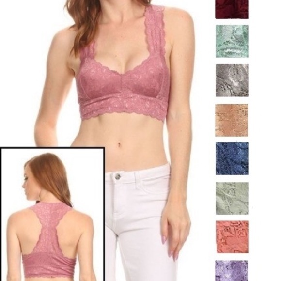 Mauve Lace Racer Back Bralette