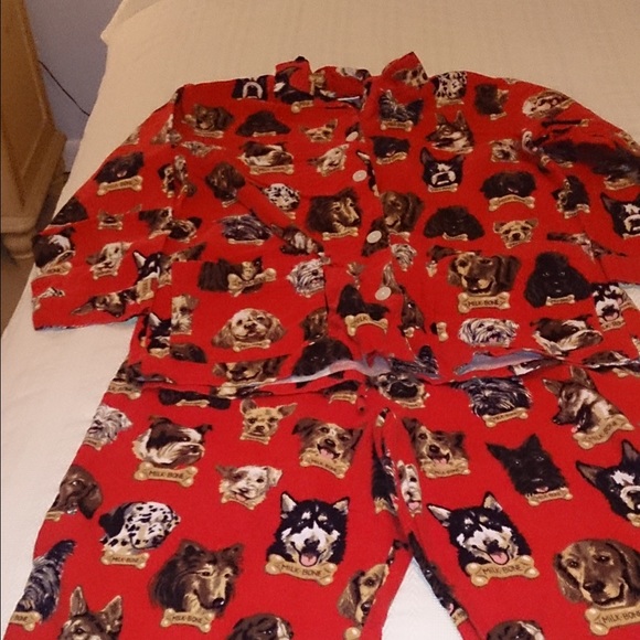 Nick & Nora Flannel Pajamas "Milk Bone" Print