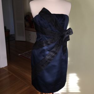 Cocktail dress navy with black accents by Phoebe