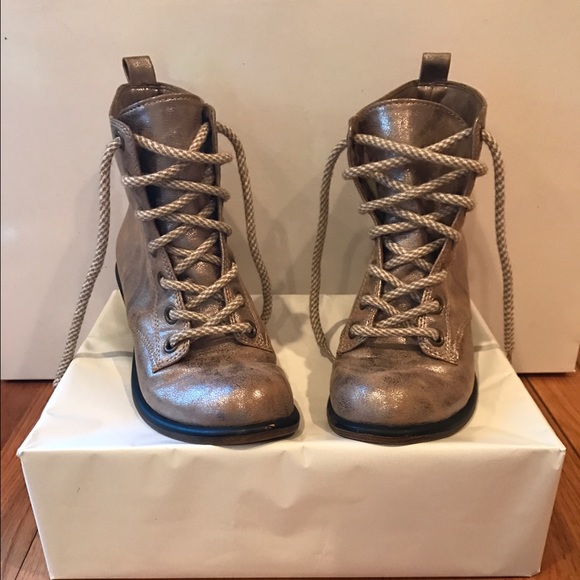 Dirty Laundry metallic combat boot