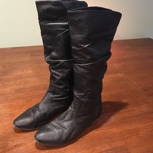 Steve Madden ruched boots leather