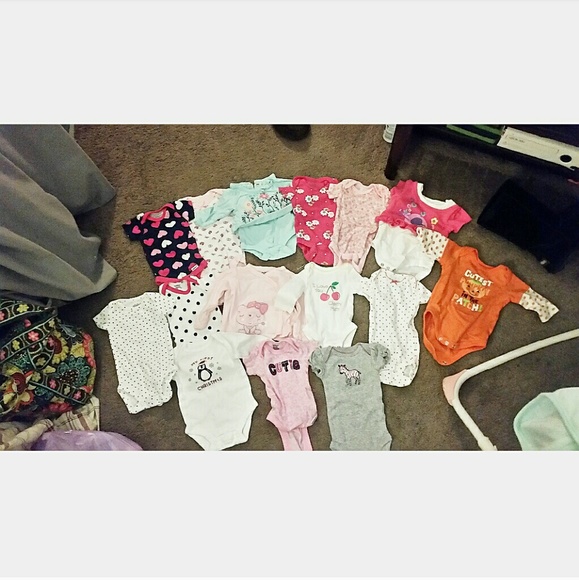 Lot of newborn girl onesies