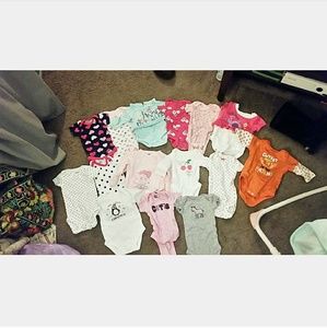 Lot of newborn girl onesies
