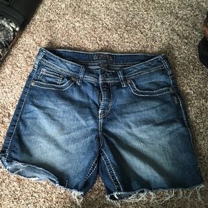 Silver jean shorts