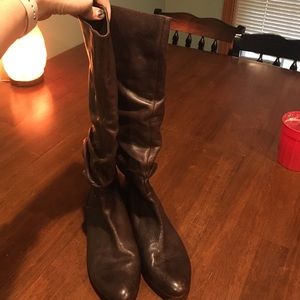 Leather Ruched boots