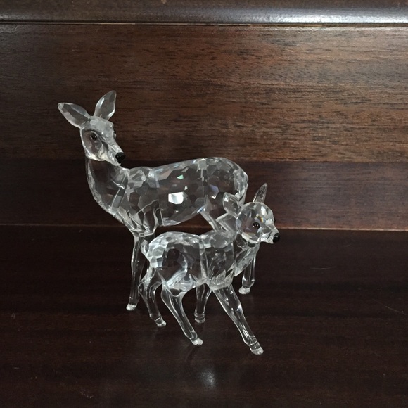 LT. Ed Swarovski Crystal Mother Doe & Baby Fawn