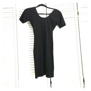 American Apparel Black Scoop Back Bodycon Dress