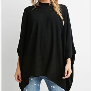 Black button up poncho