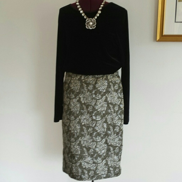 J. Crew Dresses & Skirts - J. Crew Collection floral lame pencil skirt