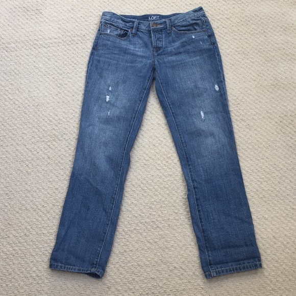 LOFT Distressed Boyfriend Jeans