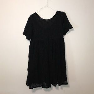 Black flower sheer dress