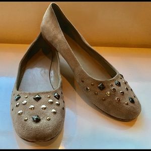 Suede Embellished Flats