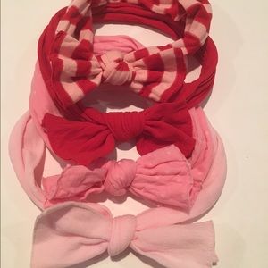 Set of 4 Baby Bling Headbands in Pink/Red Shades